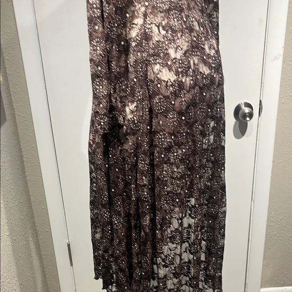 Adore Brown Tan Asymmetrical Gown with Bishop Sleeves - Picture 9 of 16